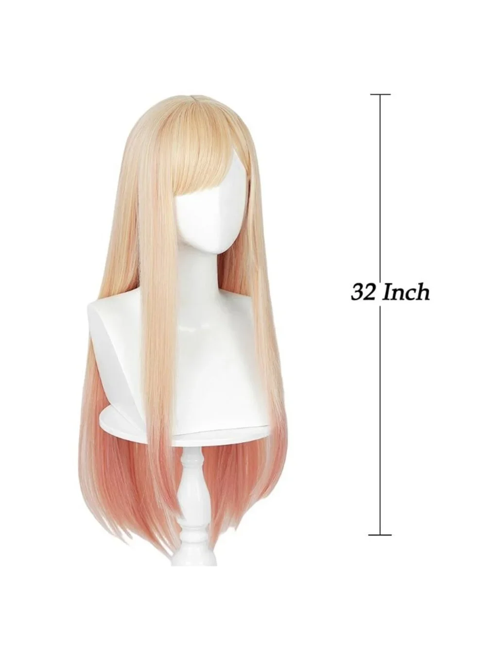 Women's Blonde Ombre Pink Heat Resistant Synthetic Fiber Long Straight Ombre Wig